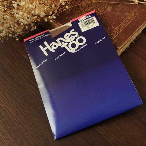 Vintage 1980s 1990s Pantyhose, New NOS Hanes Too, Control Top Sandalfoot Size AB - Picture 1 of 10